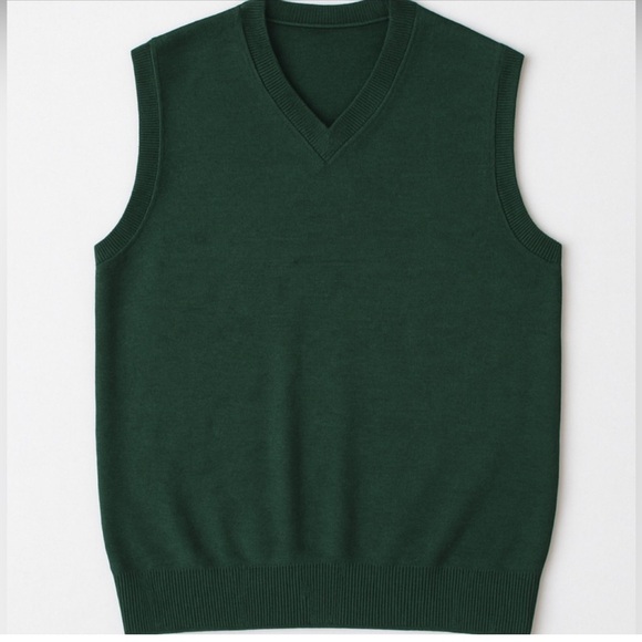 Turnbury Knit Extra Fine Merino Wool V-Neck Sweater Vest Green Men’s Size L - Picture 2 of 9